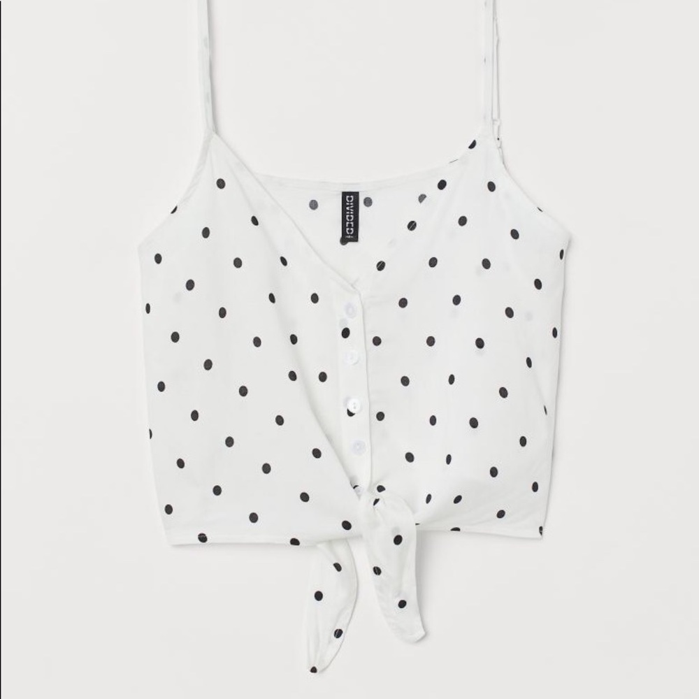 H&M Tie-Hem Polka Dot Camisole